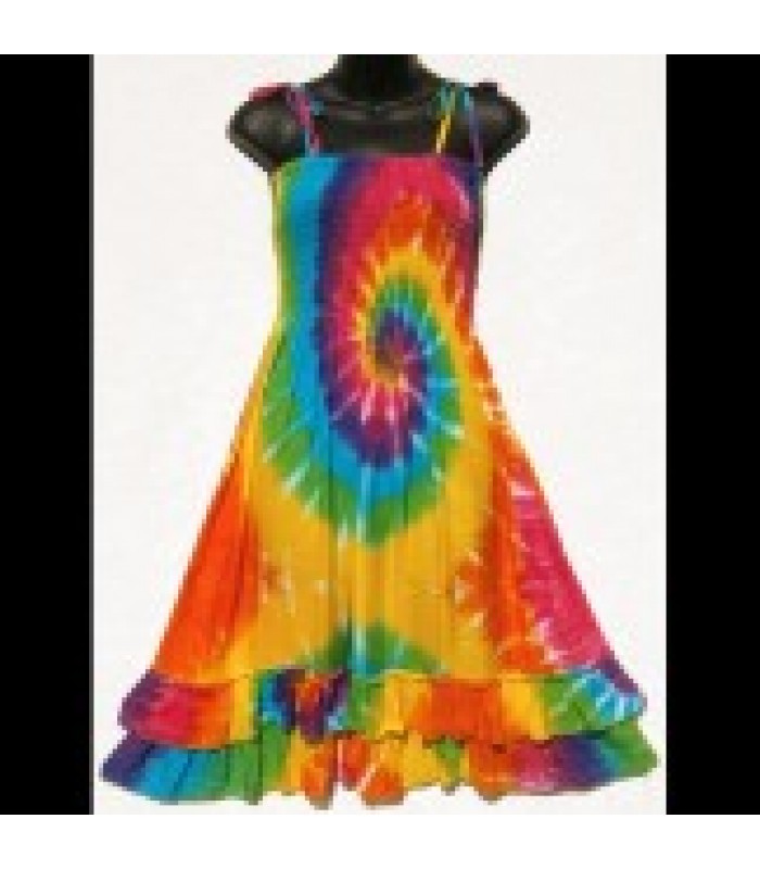 Spiral Rainbow Salsa Sarong Dress